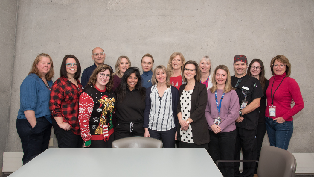 Blood and Marrow Transplant Program team with certificate