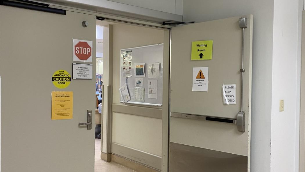 Doors to pre-operative area