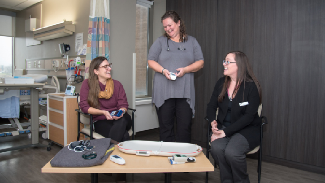 LHSC Midwives Jacqueline Ferreira, Elizabeth Vander Heide and Natalie Taylor