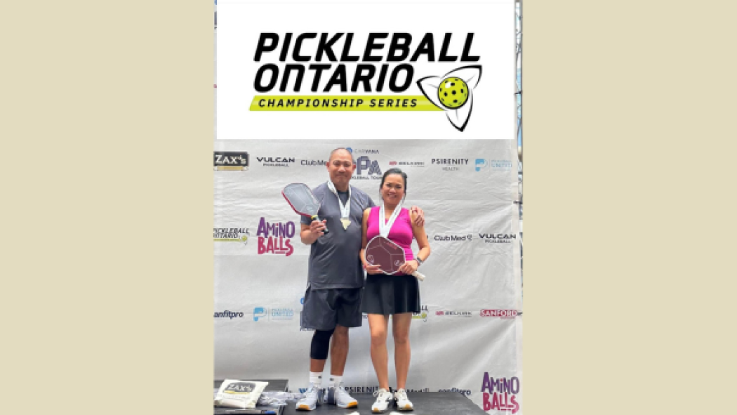 Living kidney donor pair Reuel and Arlene pictured at Pickleball Ontario Championship Series