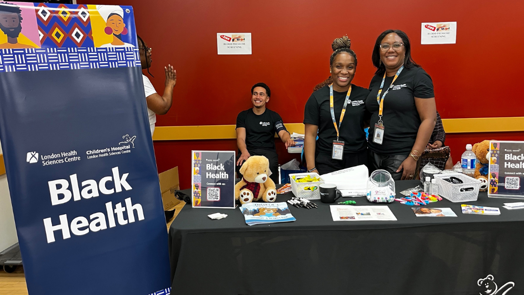 Suishanie Brooks, Registered Practical Nurse, and Cathy Wood, Black Health Lead, attend the London Black Health and Wellness Fair on March 29, 2025.