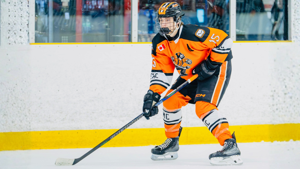 Tyler Thorpe playing hockey