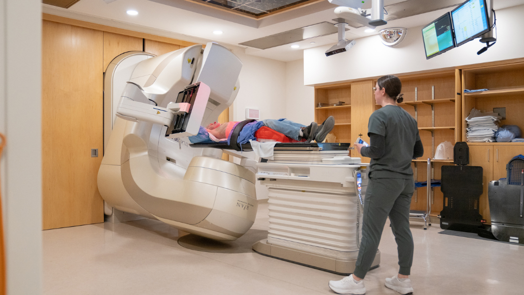 George Westerik, a patient at the Verspeeten Family Cancer Centre at London Health Sciences Centre (LHSC), receives radiation for his heart condition.