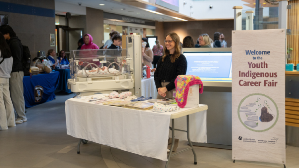 Welcome booths at the Youth Indigenous Career Fair.