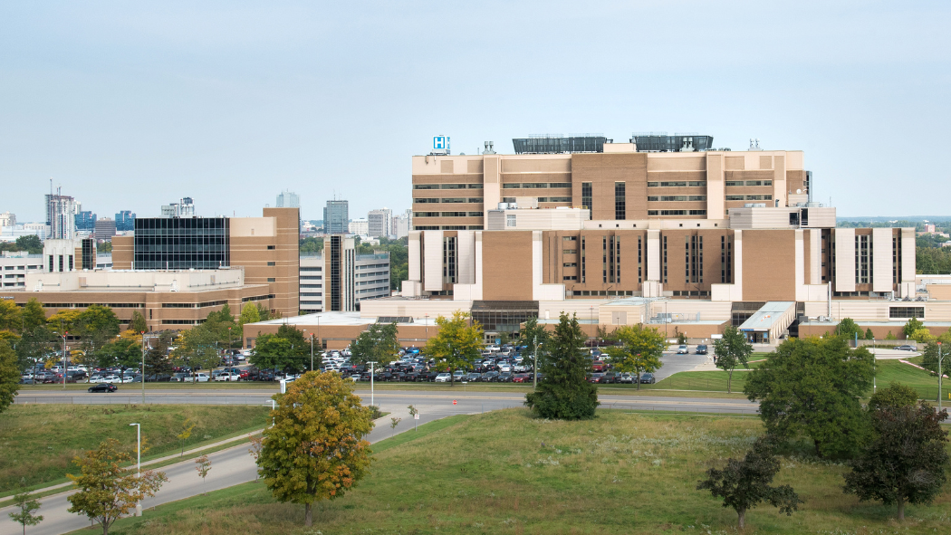 An exterior photo of LHSC's Victoria Hospital